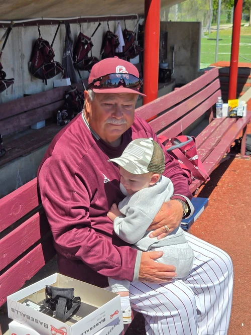 Man sitting on a bench.